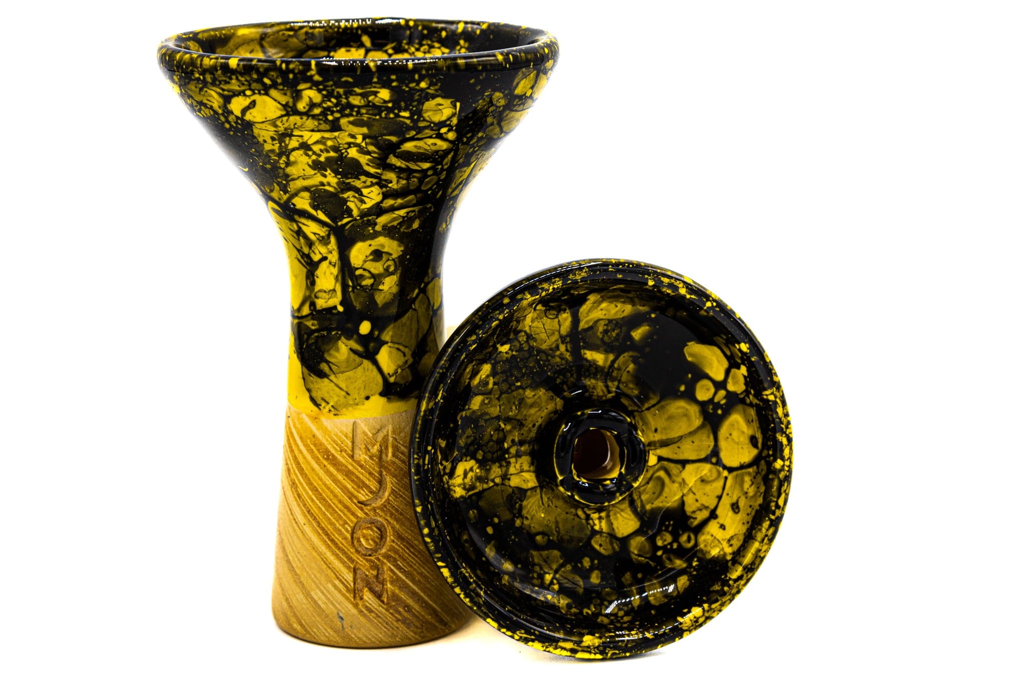 Moon Bowl Phunnel Marble Yellow Black